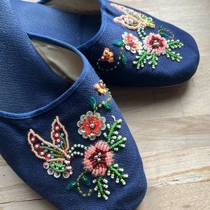 Beautifully beaded mule.